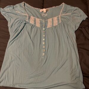 Eileen West 100% Modal Cap Sleeve 42”Nightgown Size 2X- Light Blue